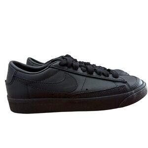 Nike Blazer Low Leather Sneakers All Black‎ Womens Size 5 DC4769 002